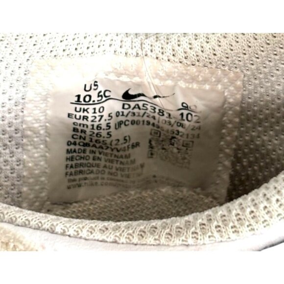 Nike Kids White & Orange Velcro Sneakers Size 10.5C - Picture 4 of 9